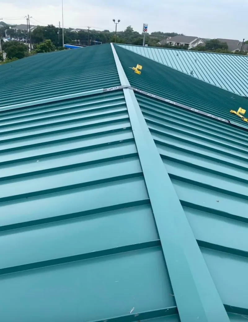 Green commercial metal roof ridge and valley for Metal Roof Repair in Birch Bay